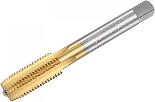 uxcell Straight Flute Taps, M12 x 1.5 Metric Left Hand Titanium Coated M35 Cobalt High Speed Steel Machine Tapping Screw Thread Milling Tap Machinist Repair Threading Tool
