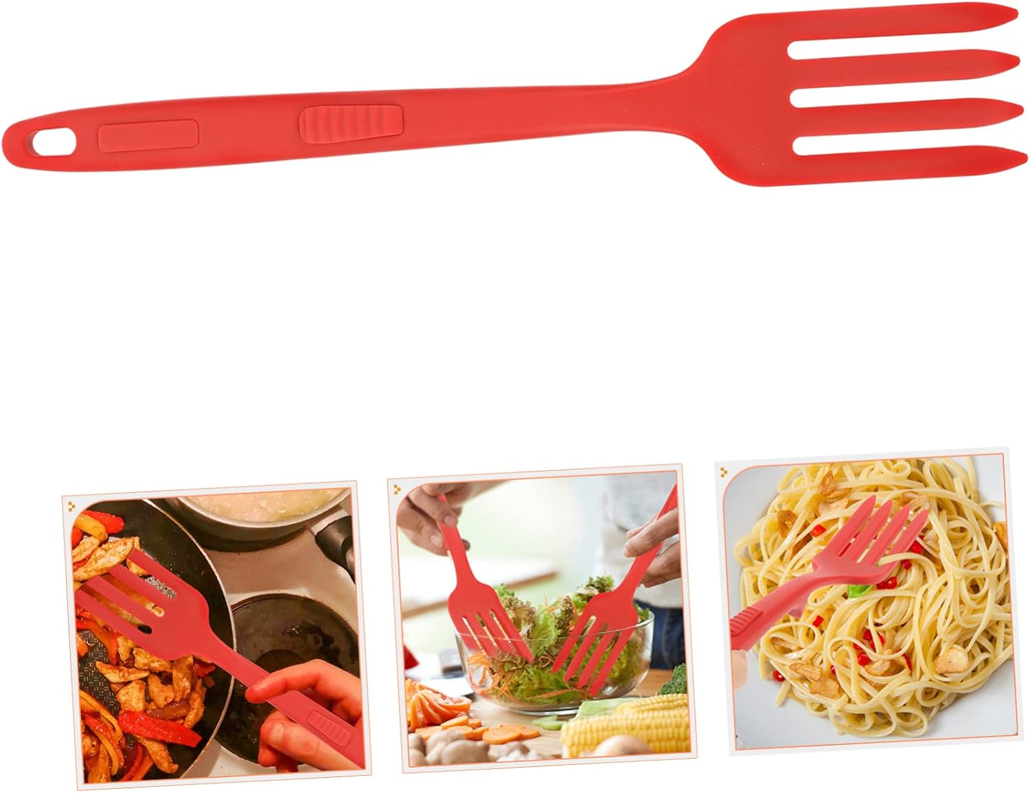 Silicone Pasta Server Fork, Large Reusable Kitchen Food Fork