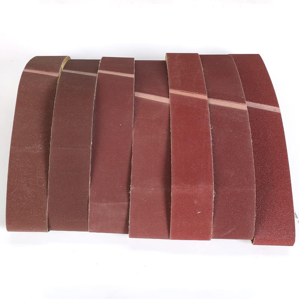 Paski szlifierskie, 7 szt. 50x686mm Paski ścierne Taśma ścierna Taśma ścierna 120-1000 do szlifierek taśmowych Drewno Metal Polerowanie Papier ścierny Ścierny