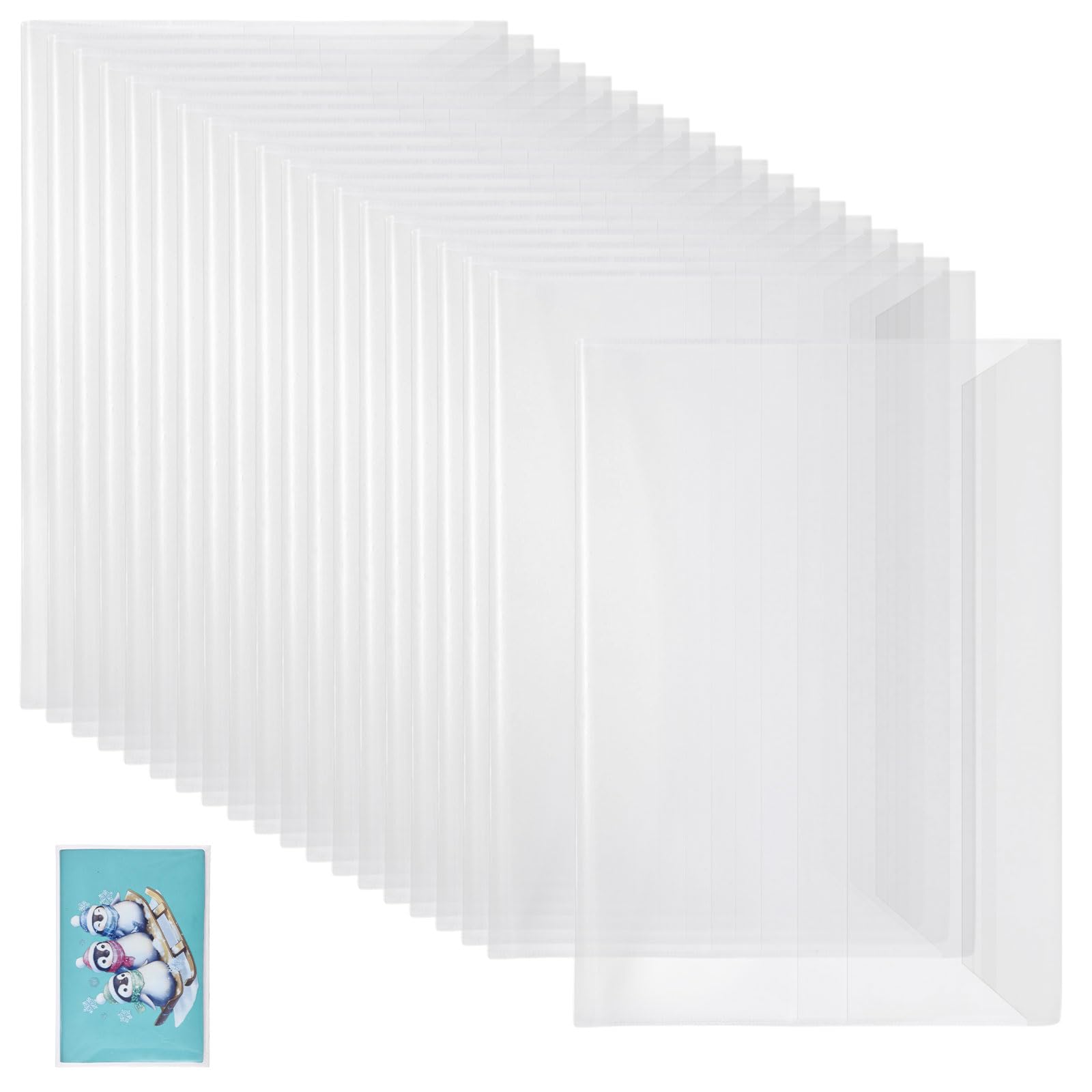 GLOBLELAND 20 Pcs Transparent PVC Book Cover A4
