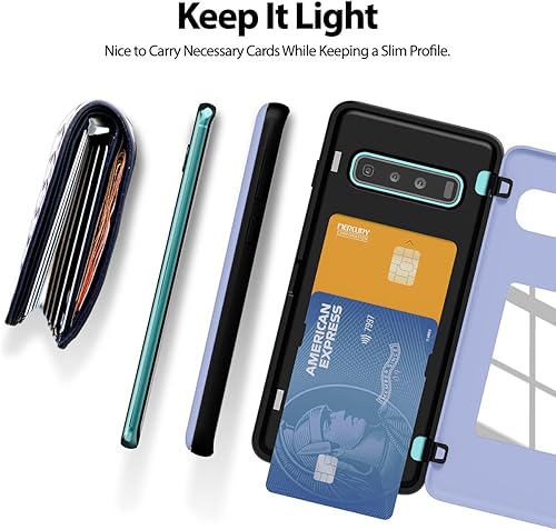 Miniatura 6 de GOOSPERY Parachoques magnético para puerta compatible con Galaxy S10, tarjetero tipo cartera, fácil imán de cierre automático, protección de doble