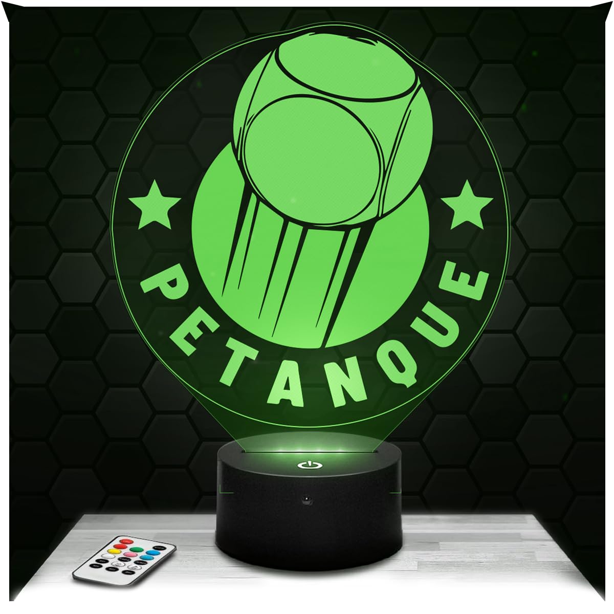Lampephoto.fr - Petanque Logo Sport Balls 3D Lamp, Gift Idea Petanque Decoration Lamp Office Living Room Man Christmas, Gift idea Petanque Sport Balls Fan, Led Bedside, Gifts Merchandising