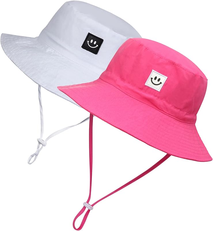 Baby Sun Hat Smile Face UPF 50+ Toddler Bucket Hat for Boys Girls 0-7 Years