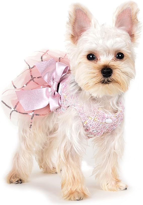 Yikeyo Dog Dress Pink Tulle Dog Dresses for Small Dogs