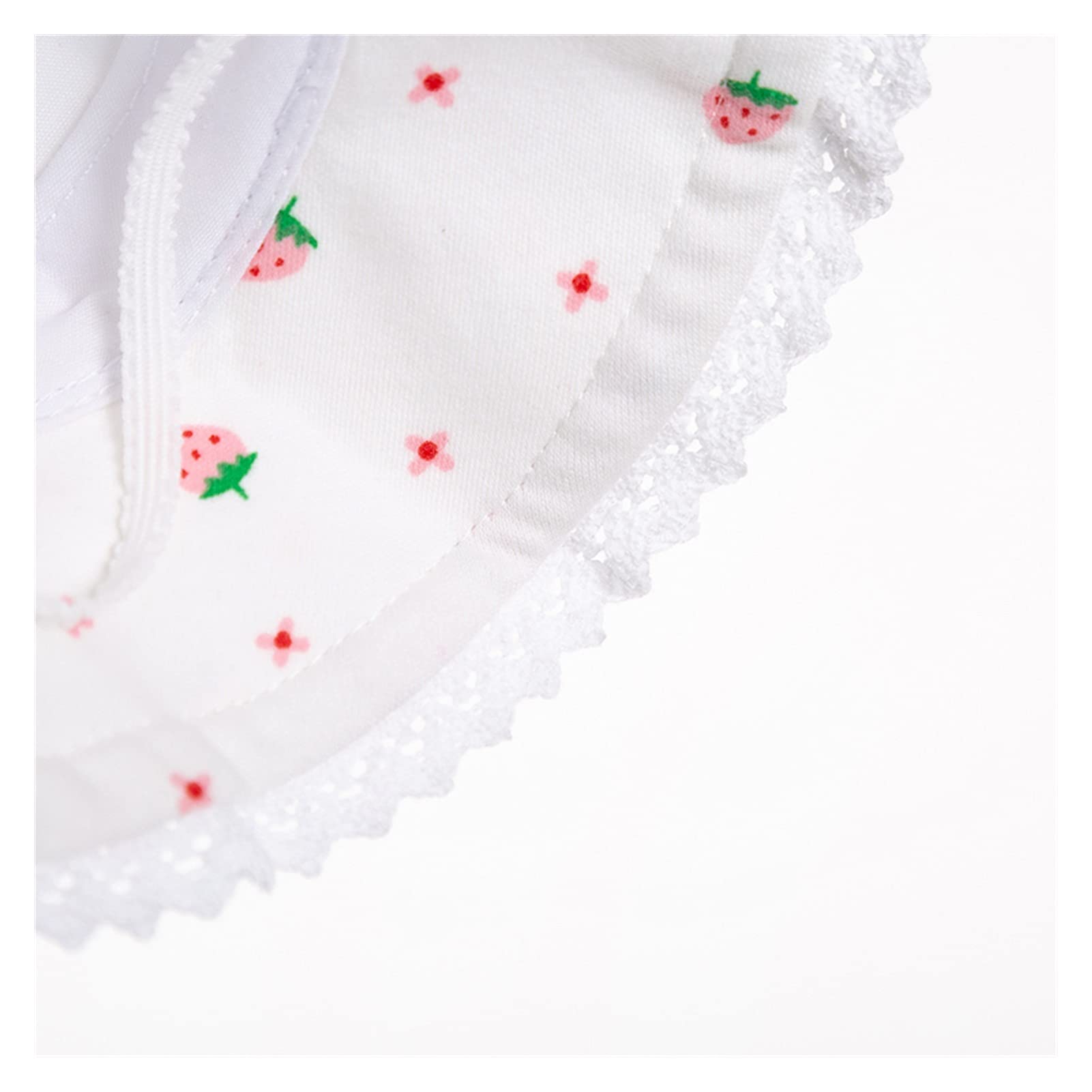 Kinder-Sommermütze, Babymütze, Frühling und Sommer, dünne Baby-Sonnenschutz-Fischermütze, Erdbeer-Mädchen-Baby-Sonnenhut, Baumwolle, Mädchen-Sonnenschutz-Mütze (weiß, XS 0 3 m)