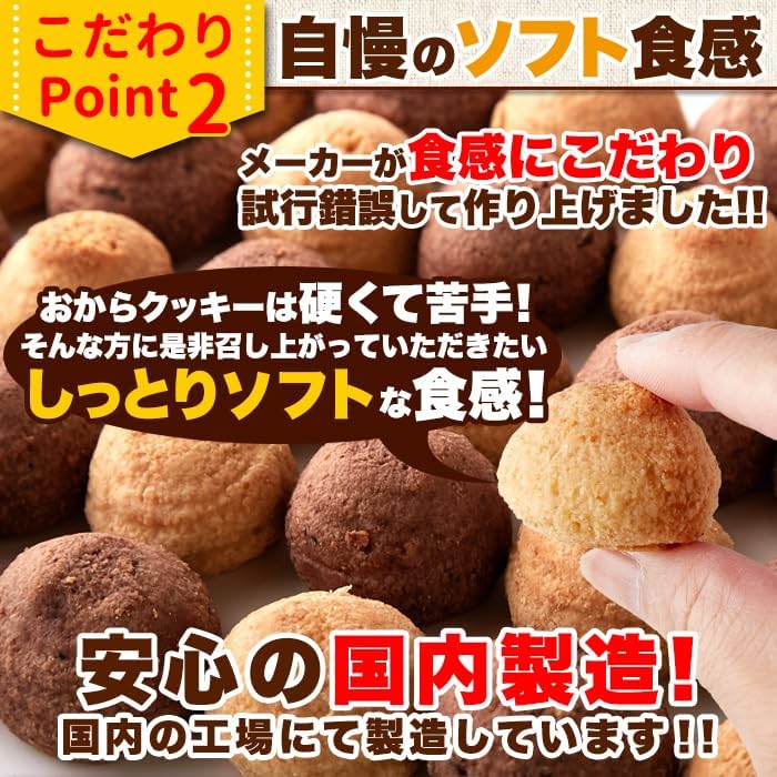 天然生活 イヌリン入りソフト豆乳おからクッキー (500g) 洋菓子 焼菓子 スイーツ おやつ 2種セット チョコ オレンジ イヌリン 菊芋