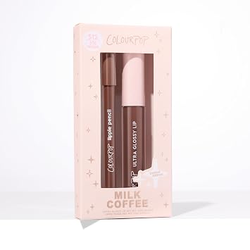 ColourPop Milk Coffee Lip Kit - High-Pigment, Long-Lasting & Sharpenable Lip Liner and Lip Gloss with High-Impact Color - Includes Shades Play Nice & Unfiltered (2 Count)