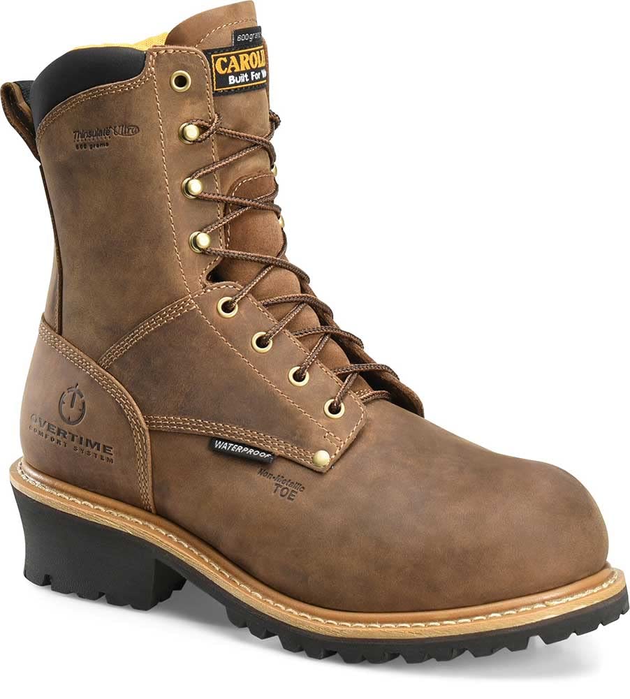 CarolinaBoots Poplar 8" Composite Toe Insulated Waterproof Logger - Men's Durable Industrial-and-Construction-Boots for Safety