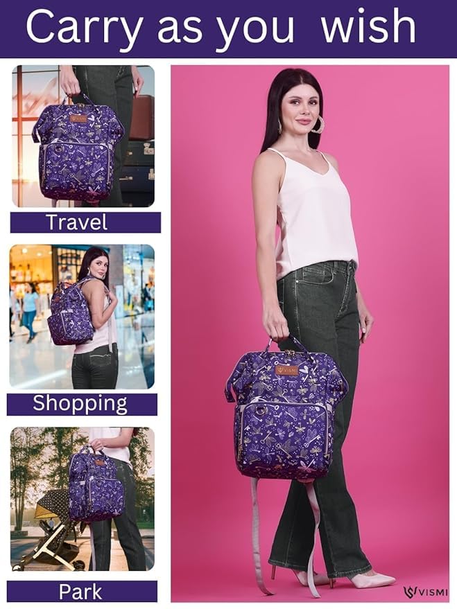 Image of VISMIINTREND Diaper Bag Combo for Mother for Travel | Includes Mini, Large Diaper Backpack |Baby Diaper Bag | Maternity Bag for Hospital | Nappy Bags for Mom | Gift for New Mom |Baby Shower Gift