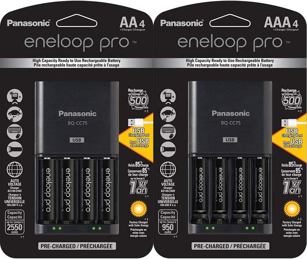 Panasonic eneloop pro Advanced Battery Charger Bundle with AA and AAA Batteries