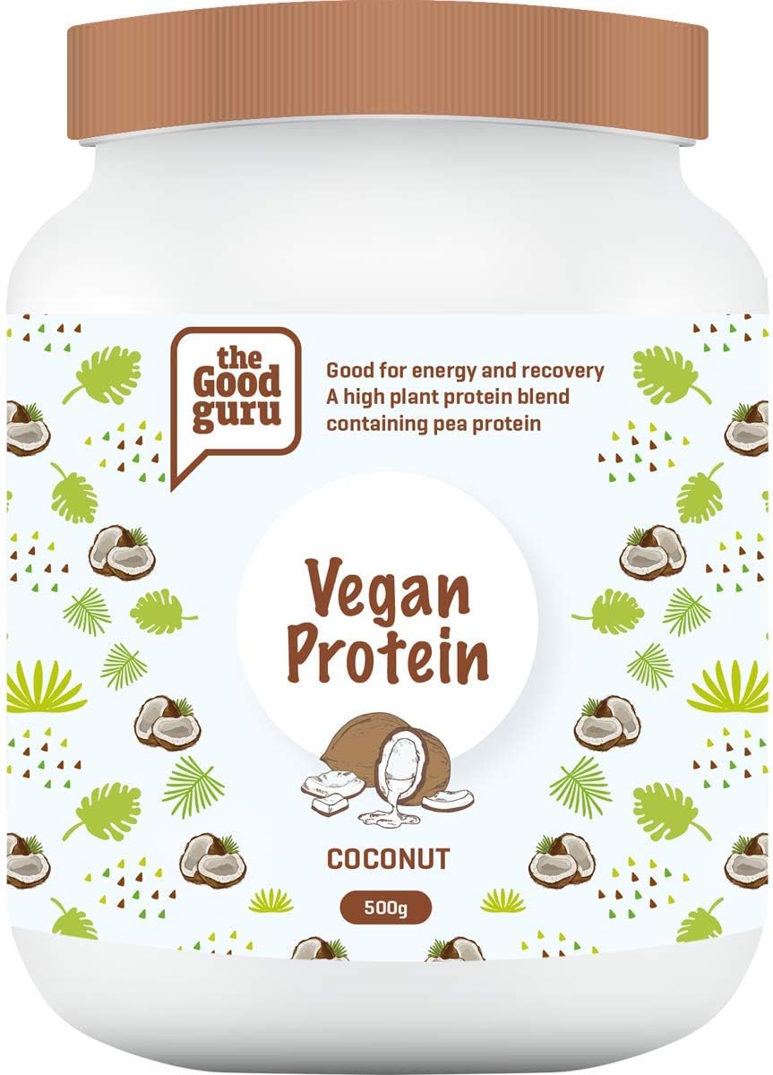 The Good Guru Vegan Protein Coconut Flavour Powder Contains Organic