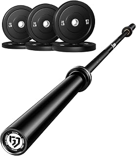 PB01 7FT Olympic Barbell, Weight Bar with Knurled Grip for Squats, Deadlifts, Weightlifting, Strength Training, Bench Press, Fits 2-inch Standard Weight Plates, 1000lb Capacity