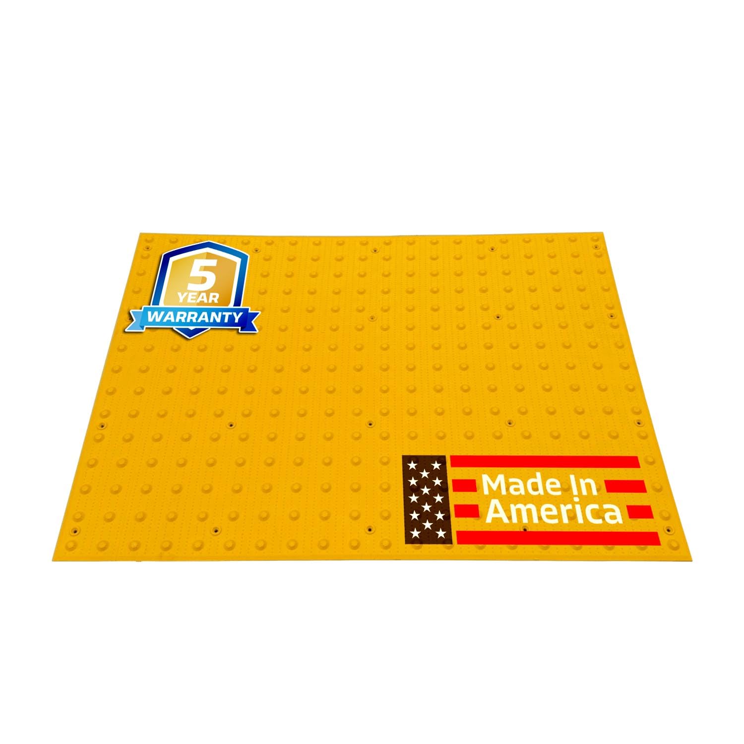 Sandbaggy 3 ft x 4 ft ADA Warning Pads (ADA Compliant) - Truncated Domes - Surface Mount Installation (Adhesive & Fasteners Included) - 5-Year Warranty - USA Made (2, Yellow, 3' x 4')