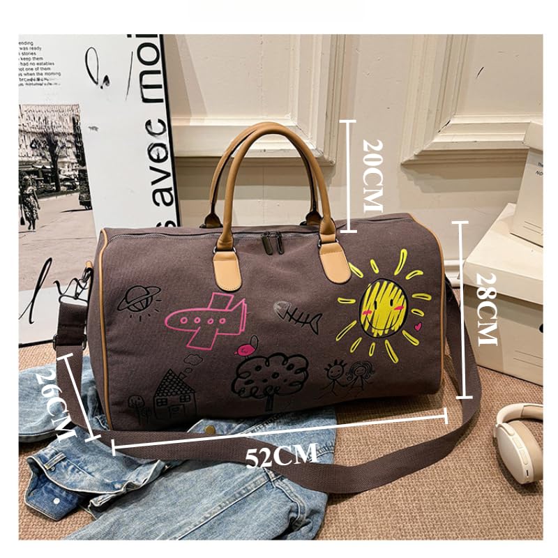 Sporttasche & Reisetasche Für Damen Und Herren, Tasche Für Sport, Fitness & Reisen, Schwimmtasche Weekender Tasche, Trainingstasche, Gym Bag, Süßes Graffiti Kinder Jugend Reisetasche (Grün)