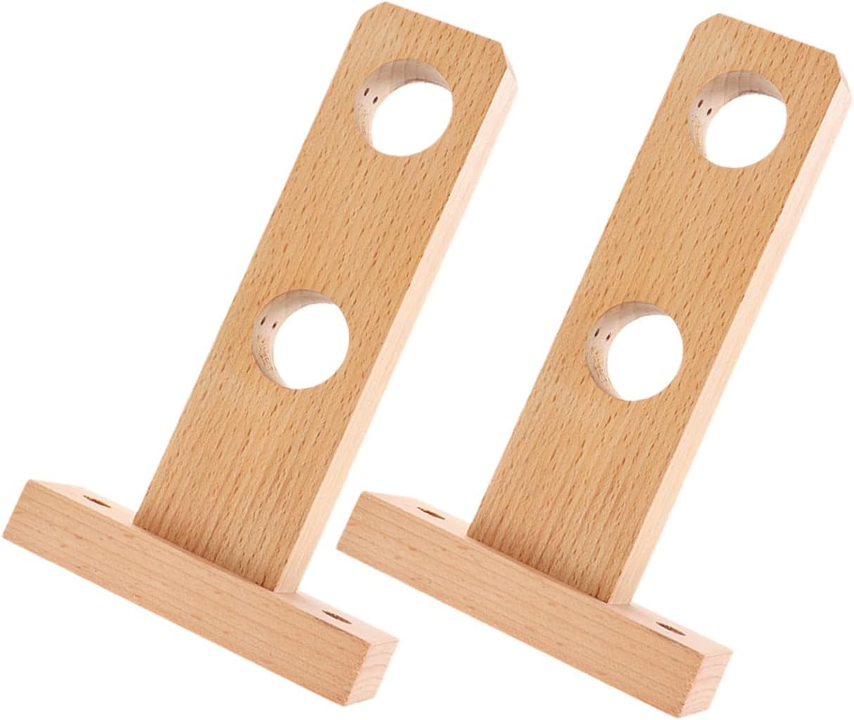 4 pcs Wood Wall Window Rod Duty Pole for Curtain Support Towel Holders Holder Clo Living Double Wooden Hardware Kitchen Brackets Rods Bracket Hooks Heavy Bedroom Drapery Room(As Shownx3pcs,20.2X11.8CM