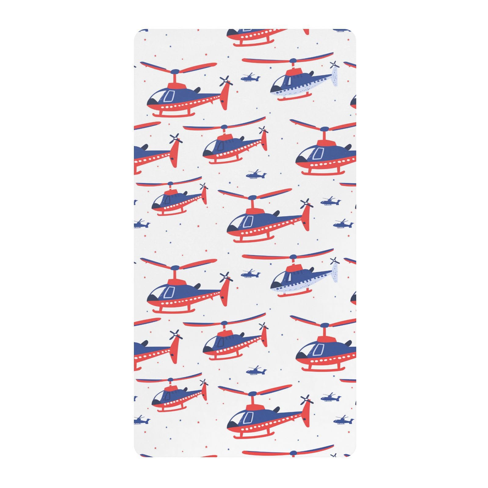 Sábanas para cuna de helicóptero rojo y azul de dibujos animados para bebés, niños y niñas, de algodón, ropa de cama de muselina suave para decoración de guardería, 1 paquete de juego de sabanas para