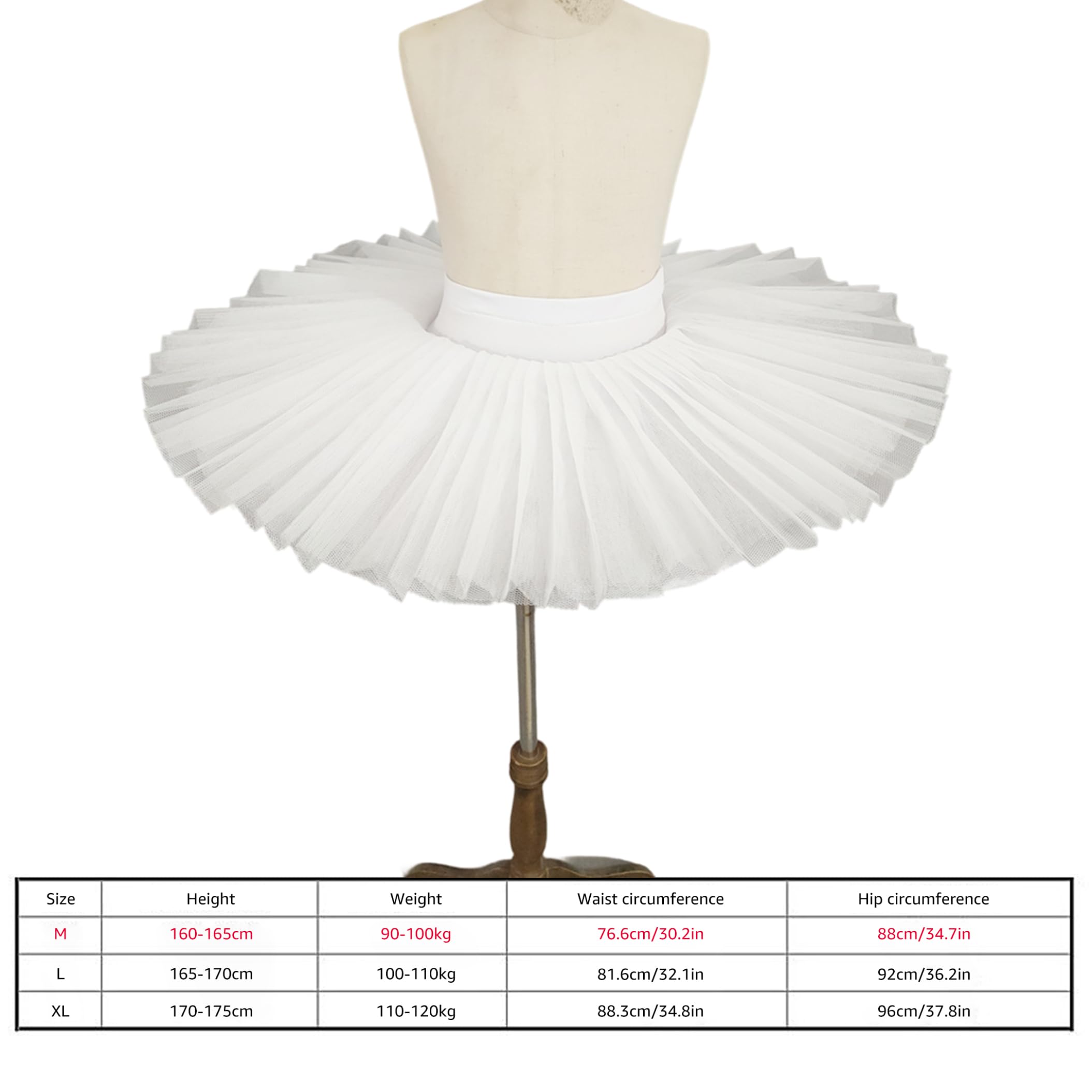 Ballettrock für Damen, Flauschiges Tüll-Schwanenkostüm für Tanzübungen und Aufführungen für Erwachsene – Weiß