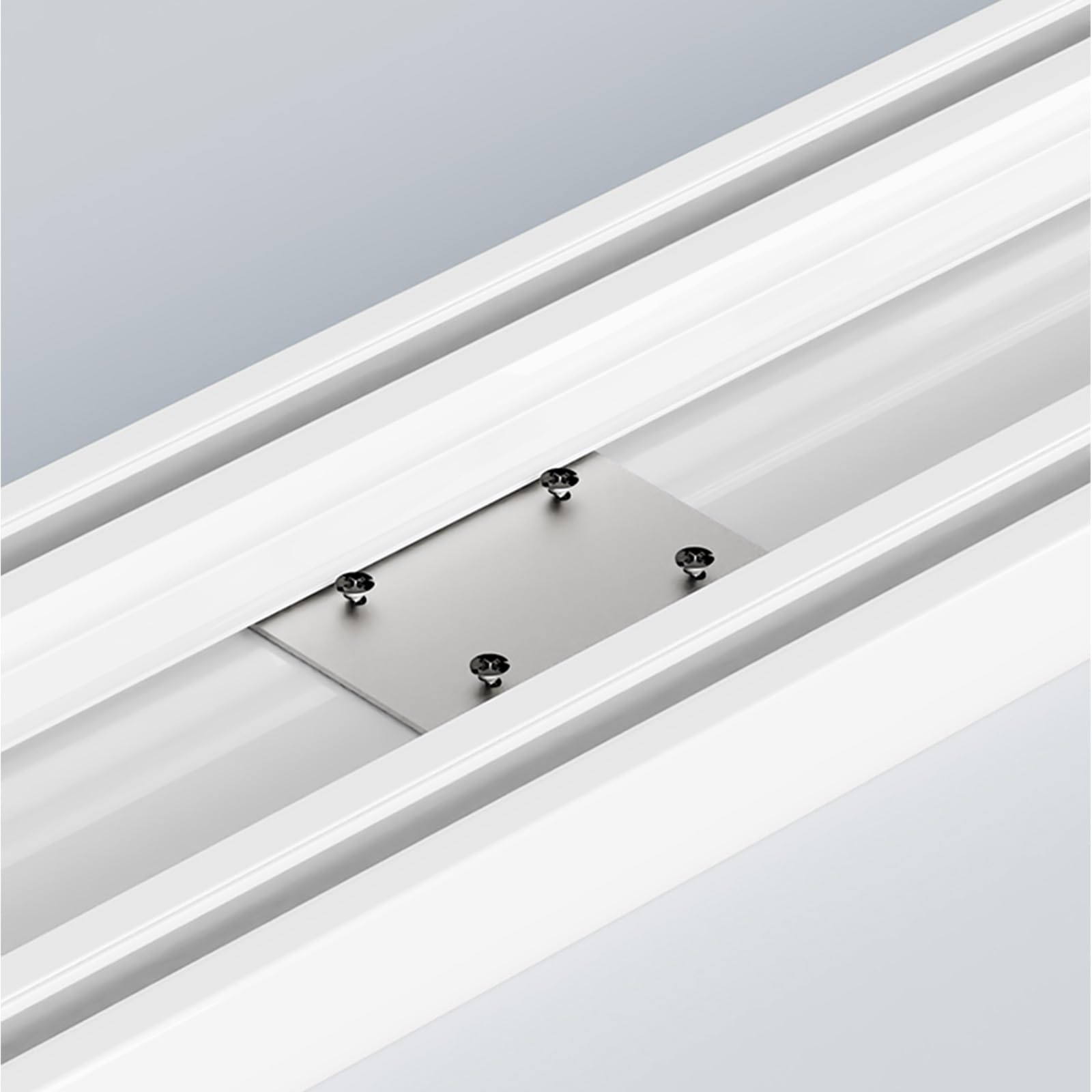 Tringle à rideaux double montée au plafond - 2 voies silencieuse en aluminium - Pour salon, chambre à coucher ou hôpitaux - Facile à installer (gris, 1,5 m)