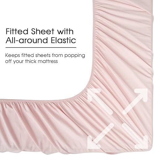 Miniatura 4 de HYPREST Juego de sábanas tamaño Queen con bolsillo extra profundo para colchones de 18 a 24 pulgadas de profundidad, juego de sábanas de 100 %