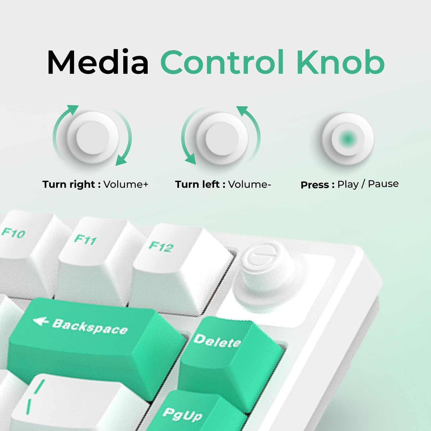 KEYMECHER KS75T 75% Mechanical Keyboard with Volume Knob, Tri-Mode Hot Swappable Gaming Keyboard, RGB Backlit, Bluetooth, 2.4G Connection with Silver Switches