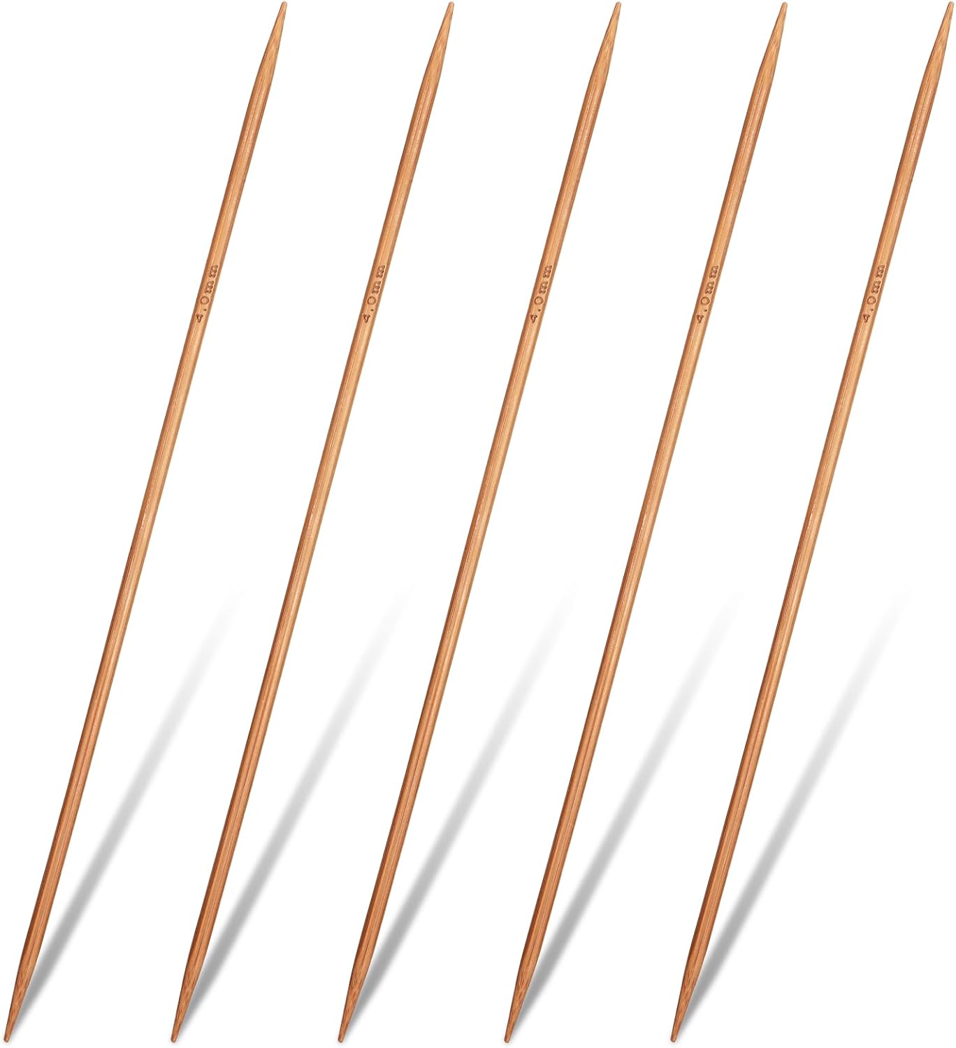 5 Pcs Bamboo Knitting Needles 10“(25cm) Size US 6 (4mm) | Carbonized Sweater Knitting Needles for Handmade Creative DIY Knitting Craft Yarn