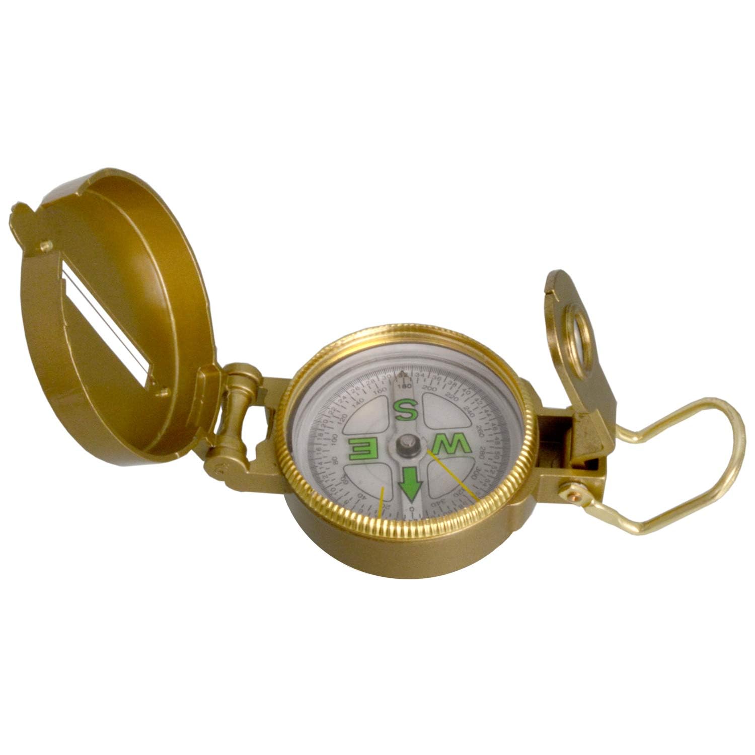 PIA INTERNATIONAL® Hiking Camping Lens Lensatic Magnetic Compass Metal body - BRASS-picture-19