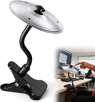 Facmogu Mini Desktop Crash Cymbal with Desk Clamp, Adjustable Bendable Arm