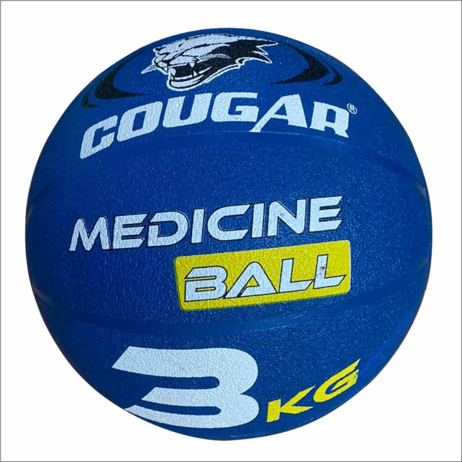 Image of COUGAR Medicine Ball, High Grip Rubber Moulded Medicine Ball Suitable for Strength Training || core Workouts || Without Handle, (3 KG)