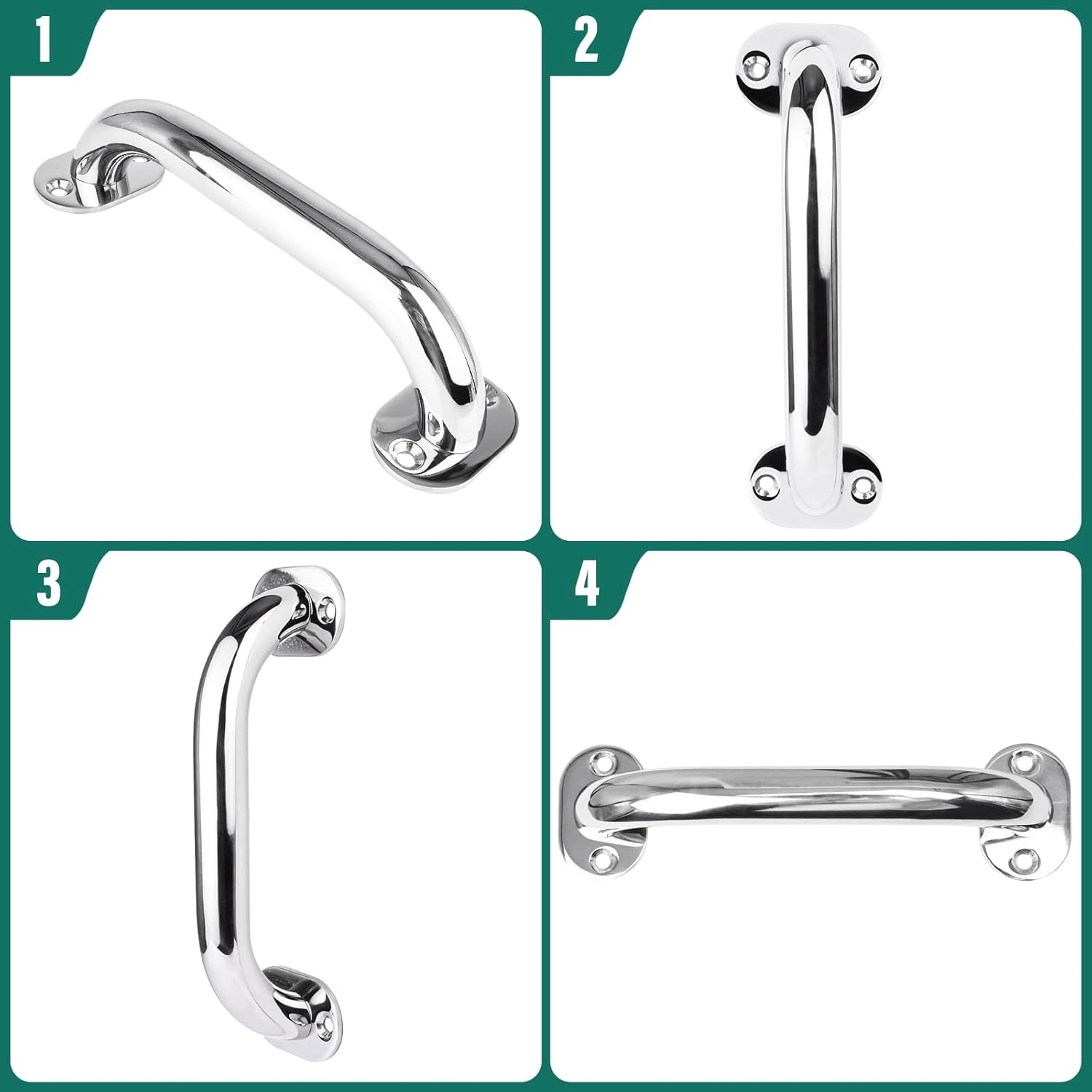 NovelBee 2pcs Marine Grab Handle,9 Inch Stainless Steel Boat Handrail,Deck Grab Handle Door Pull for Boat Yacth RV