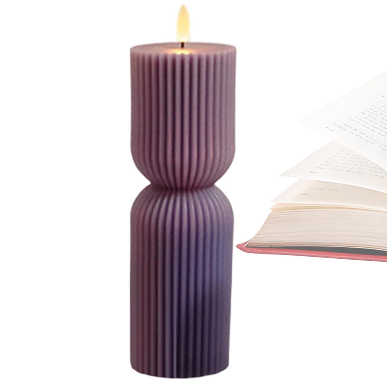 Vela LED con pilas luz cálida decorativa para chimenea 8
