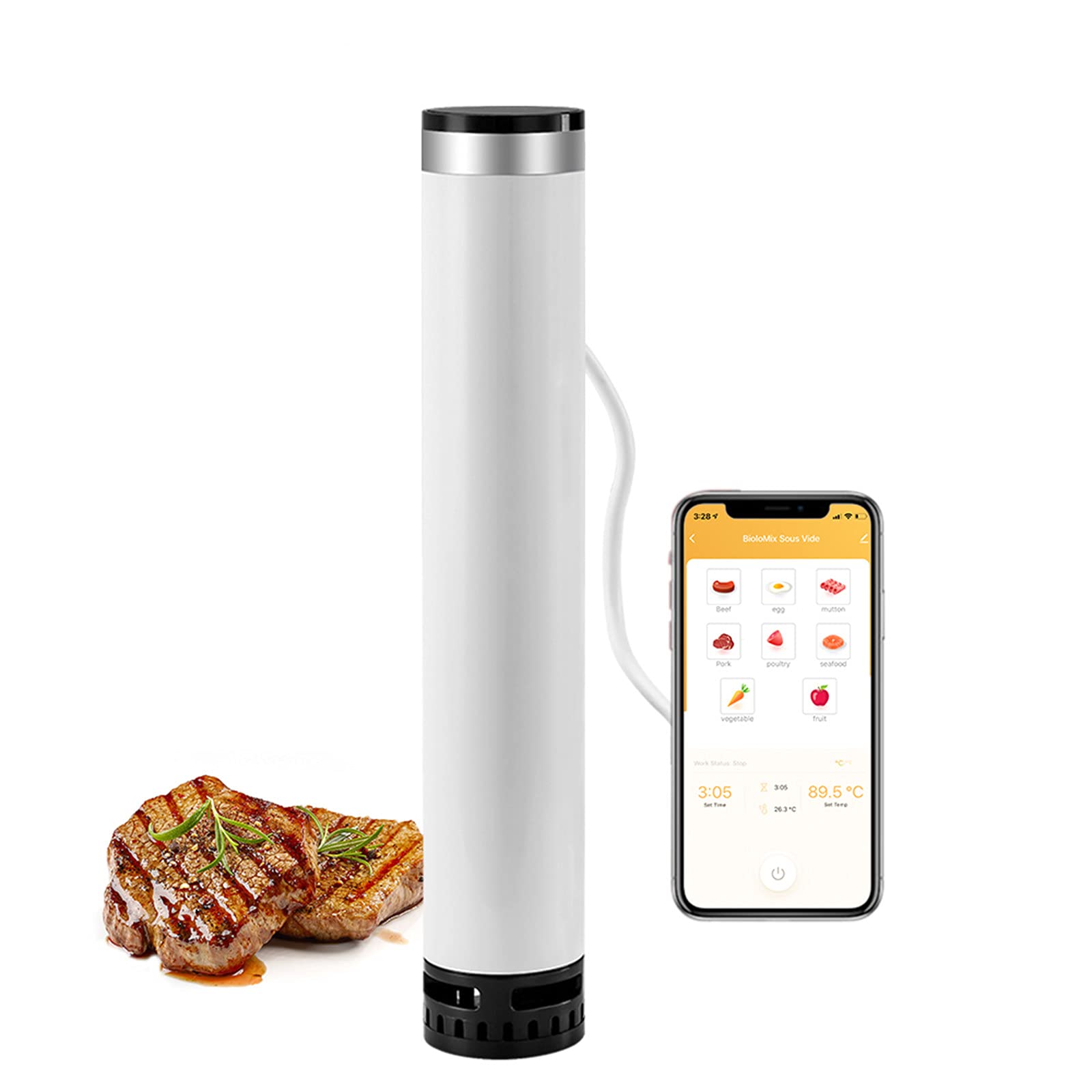 IPX7 Resistente al agua Sous Vide WiFi Precision Cooker Precision Cooker Inmersion Circulator con control preciso de temperatura y tiempo para una alimentación saludable