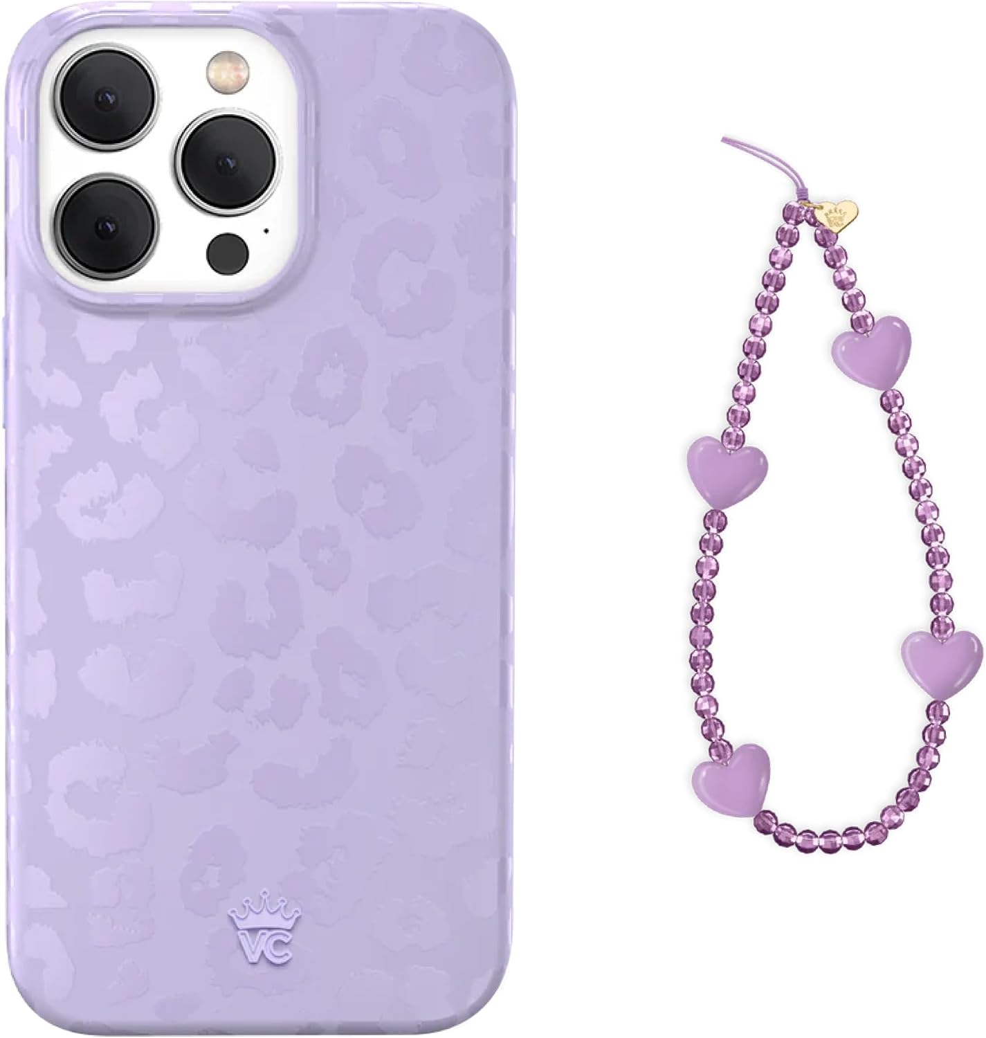 VELVET CAVIAR Phone Charm + iPhone 15 Pro Case (Bundle - Lilac Leopard)