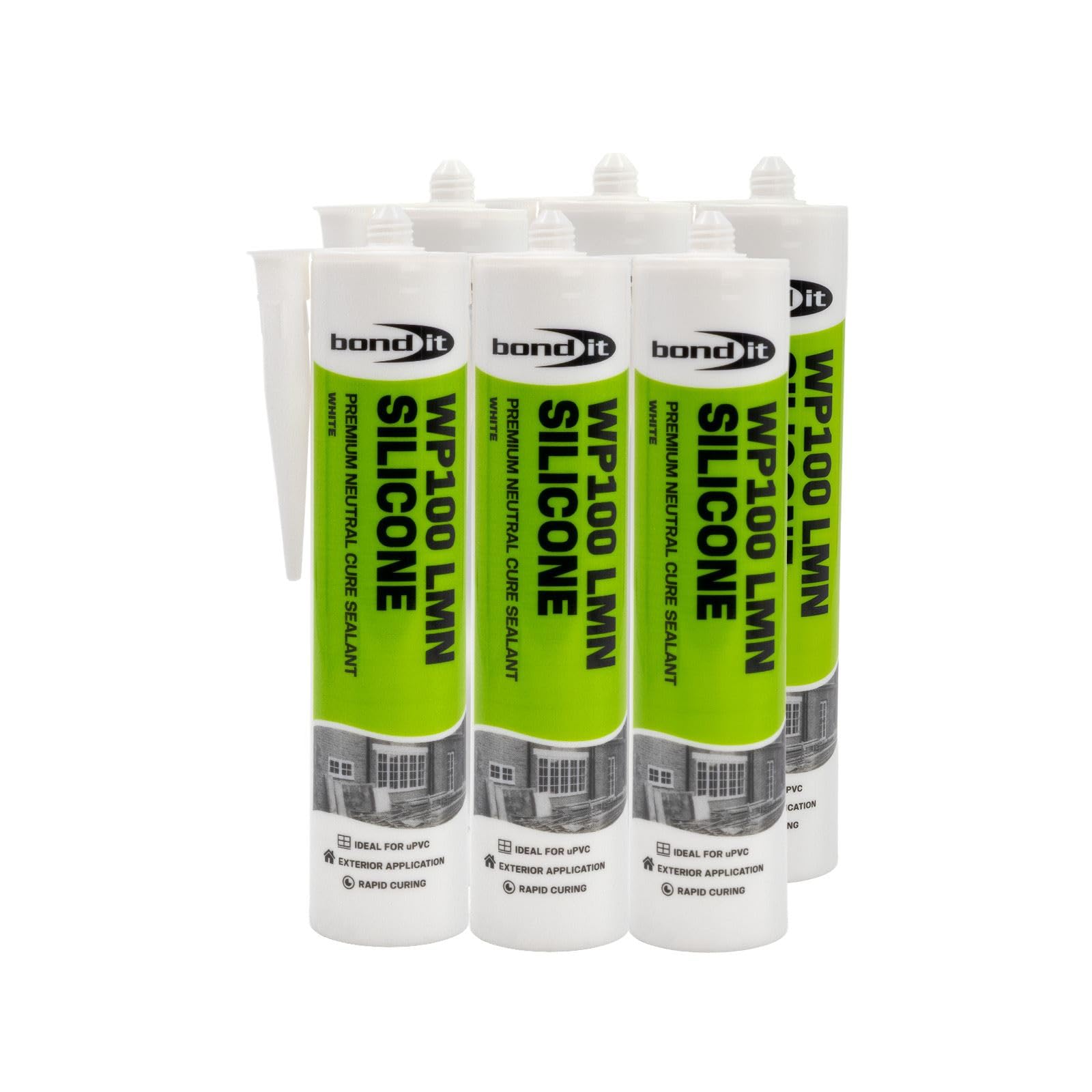 Bond-It WP100 Neutral Silicone Sealant (6 Pack) - White — image 1