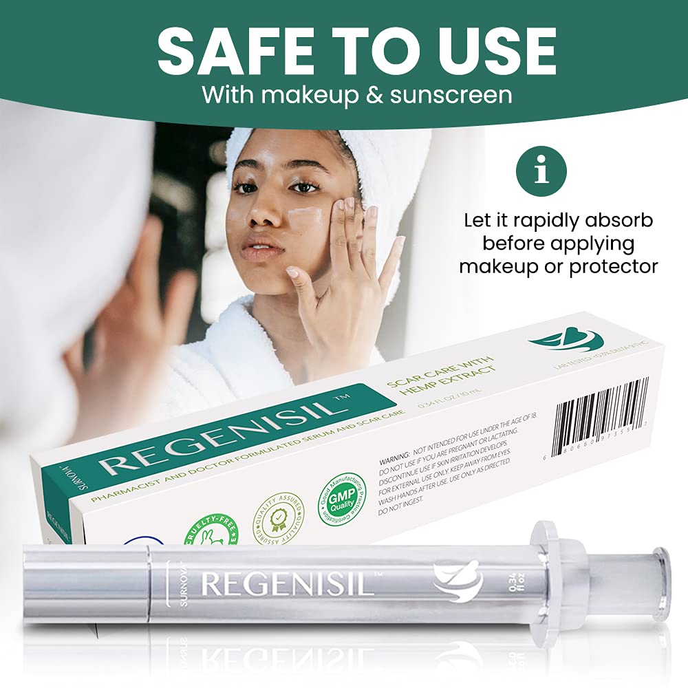 Regenisil Scar Removal Gel Treatment with SIlicone, Hemp Extract, Emu