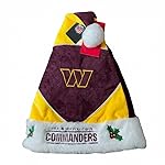 FOCO Washington Commanders Colorblock Santa Hat - Limited Edition Washington Santa Hat - Represent the NFL-NFC East and Show Your Team Spirit with Officially Licensed Washington Holiday Fan Gear