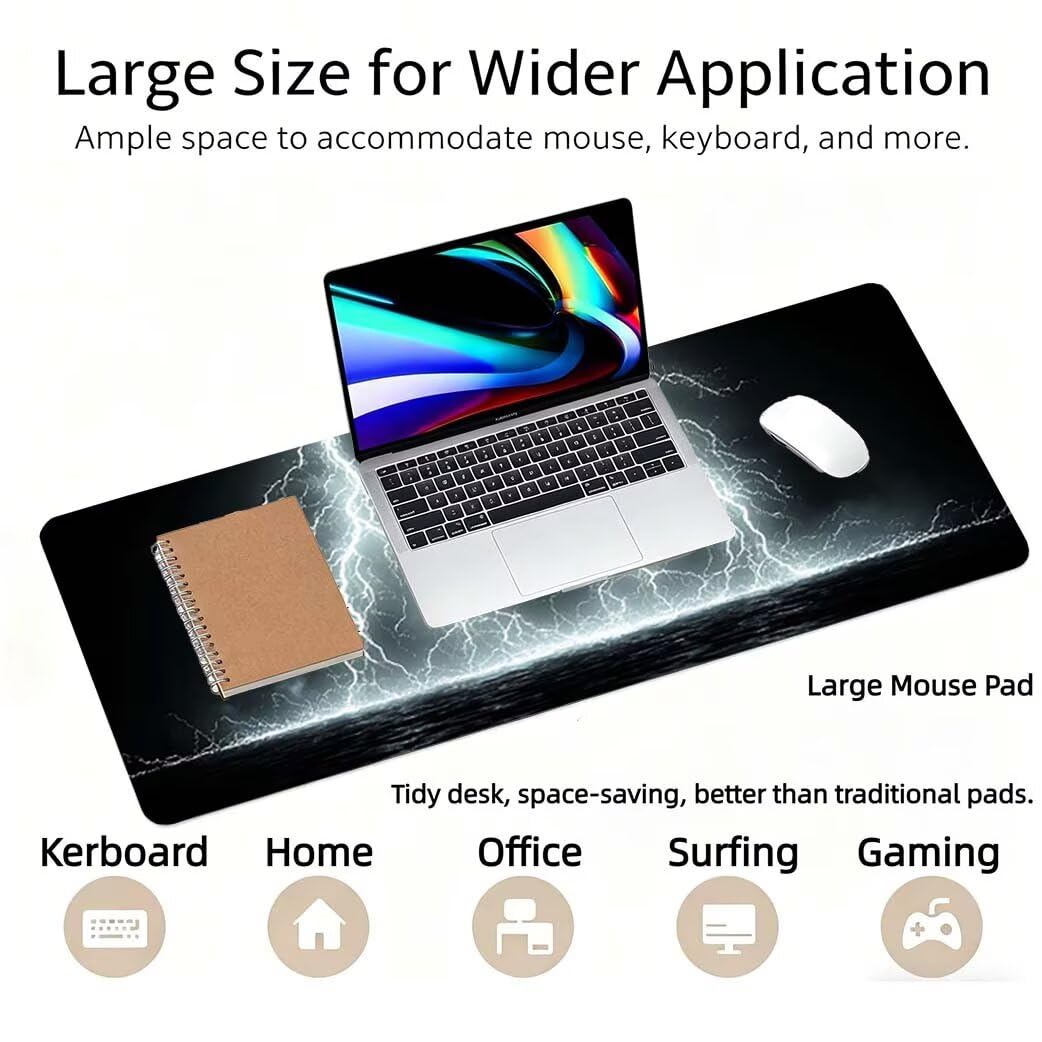 Lpfieonn Anlage Schreibtischunterlage XXL, Grün Schreibtischunterlagen Großes, Gaming Mousepad XXL mit ernähter Rand und Rutschfeste Gummibasis, Desk Mat für PC/Laptop/Mausa 120x60cm PF-1946