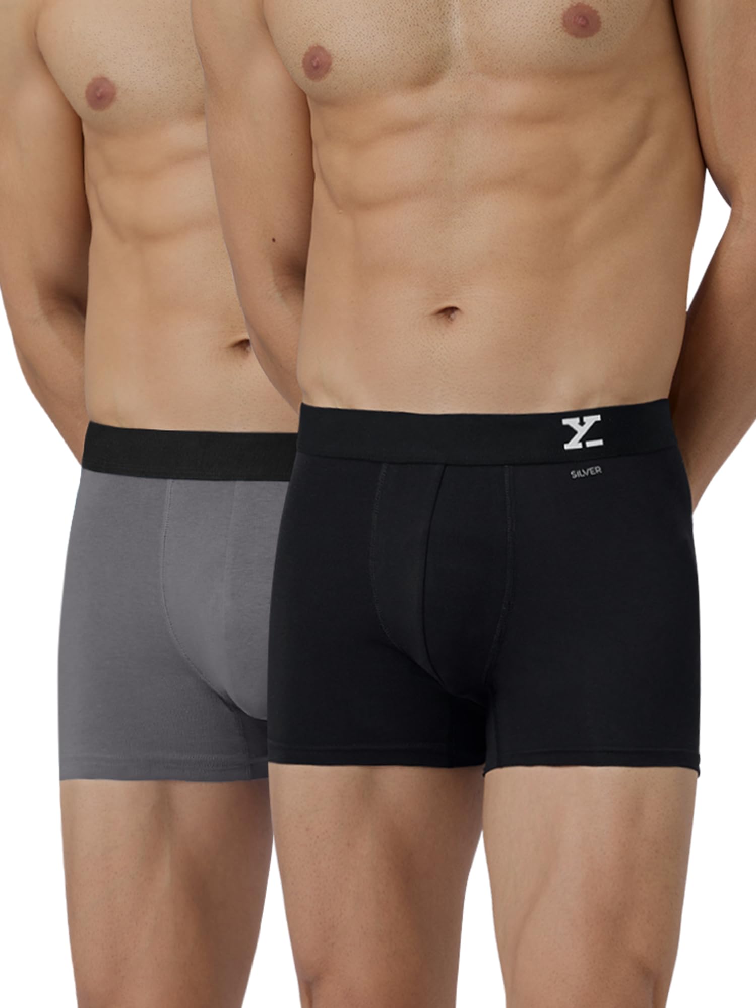 Men's Aero Super Combed Cotton Regular Fit Solid Antimicrobial Trunks with No Marks Waistband (Pack of 2)