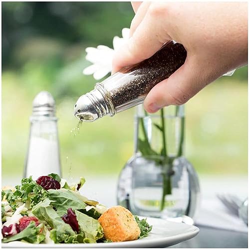Miniatura 4 de Molinillo de pimienta y sal, coctelera de pimienta de vidrio, de grosor recargable, ajustable, 2 uds