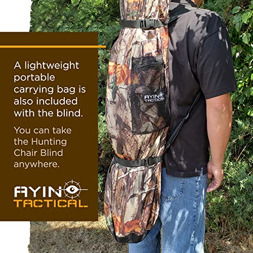 Ayin Hunting Chair Blind See Through With Carrying Bag, 1 Person Pop Up Ground Chair Blinds 270 Degree, Portable Durable Hunting Chair Tent For Deer & Turkey Hunting (Camouflage) #TOP5