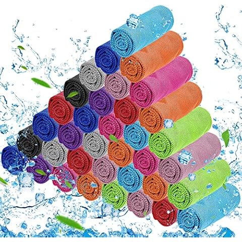 MENOLY 50 Pack Cooling Towel Workout Towel Ice Towel for Neck[32"x12"], Microfiber Towel Soft Breathable Chilly Towel for Sports, Gym, Yoga, Camping, Running, Fitness, Workout & More Activities Cover