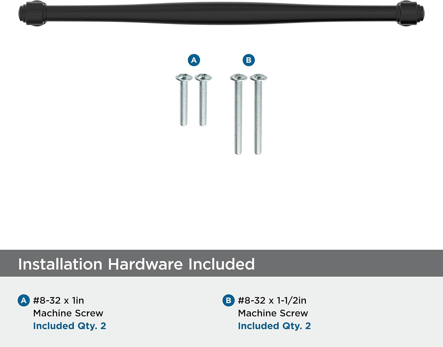 Amerock Enlivity 10-1/16 inch (256mm) Center-to-Center Matte Black Cabinet Pull, BP37727MB
