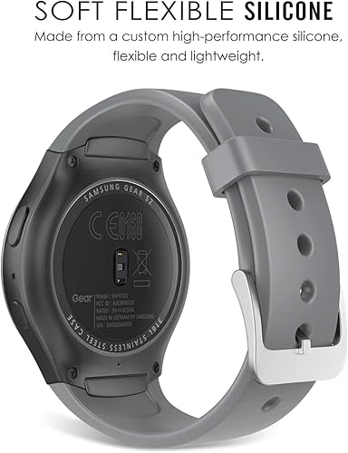 Miniatura 10 de MoKo Correa de reloj compatible con Samsung Gear S2, correa deportiva de repuesto de silicona suave compatible con Gear S2 (SM-R720  SM-R730