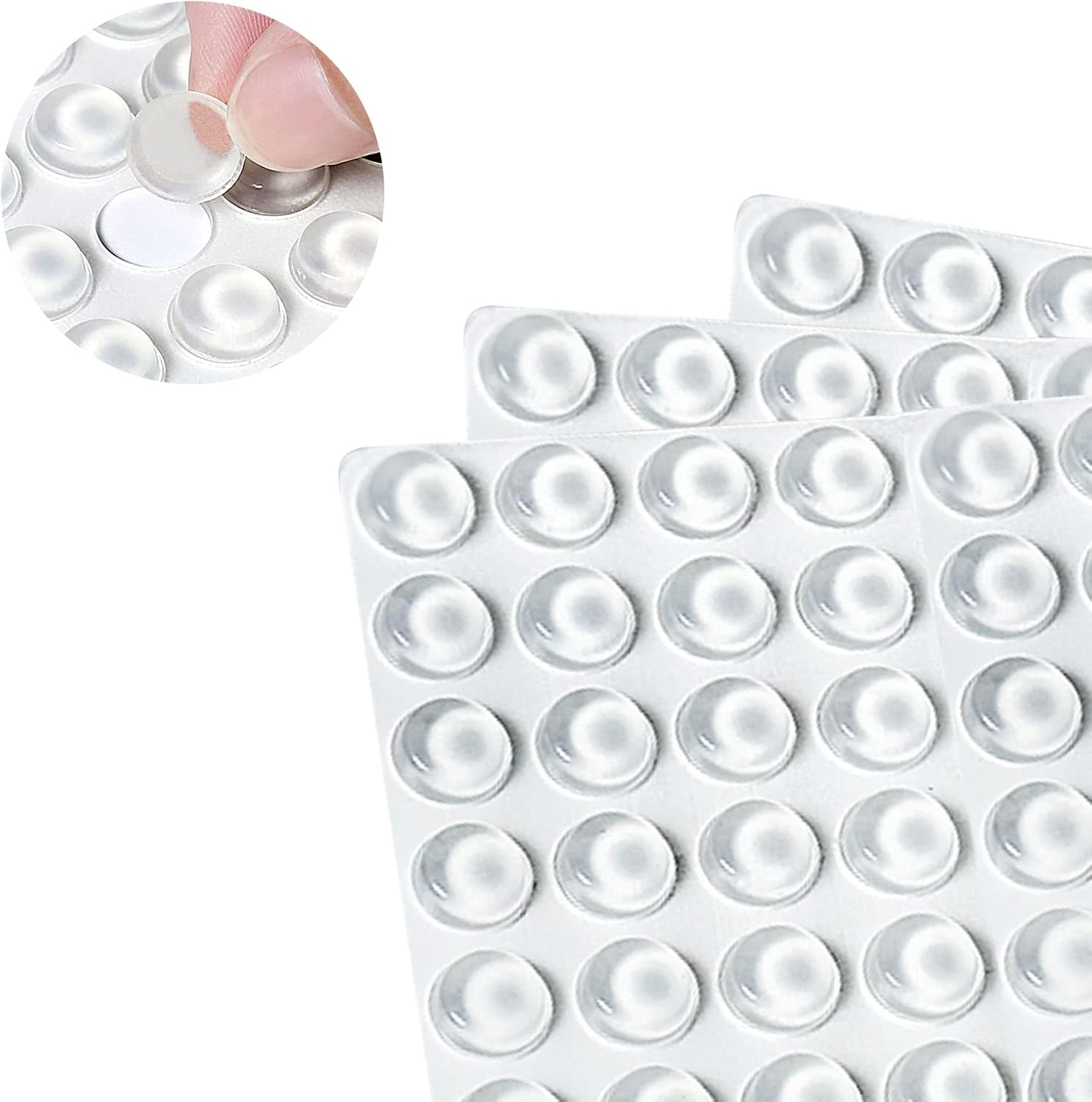 Cuttable Cabinet Door Bumpers Clear, 4 PCS Premium Sound Dampening