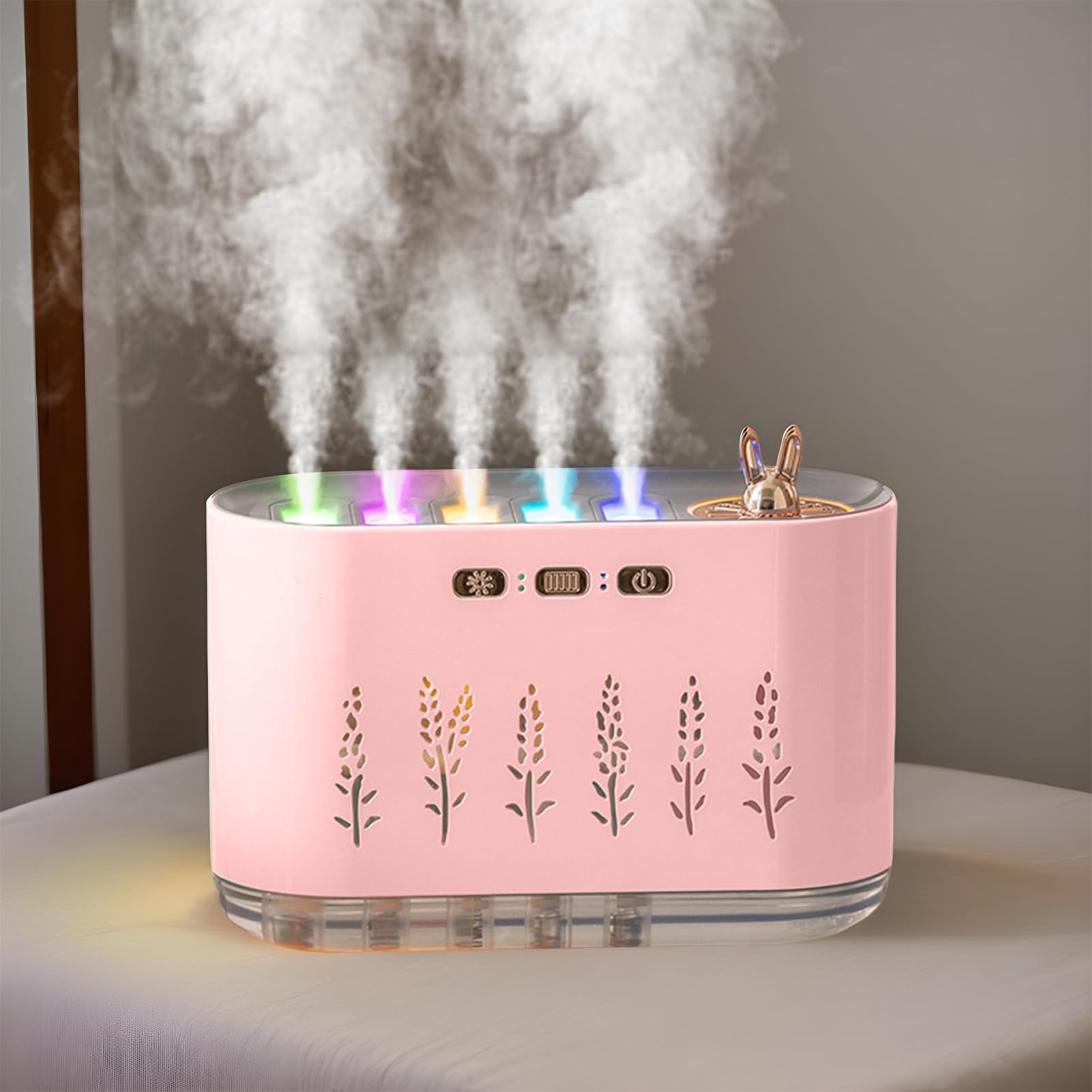 Piccoli umidificatori per camera da Serbatoio Acqua Grande Capacità 700 ml | Luce a 7 colori, umidificatore per piccole stanze da Depuratore D'Aria Regolabile Per Aria Secca Invernale