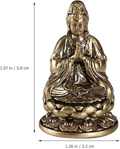 Miniatura 3 de Estatuilla de Avalokitesvara Estatua de Guan Yin Estatua de Kuan Yin Mini Escultura Quan Yin Diosa China Estatua de Avalokitesvara Diosa de la