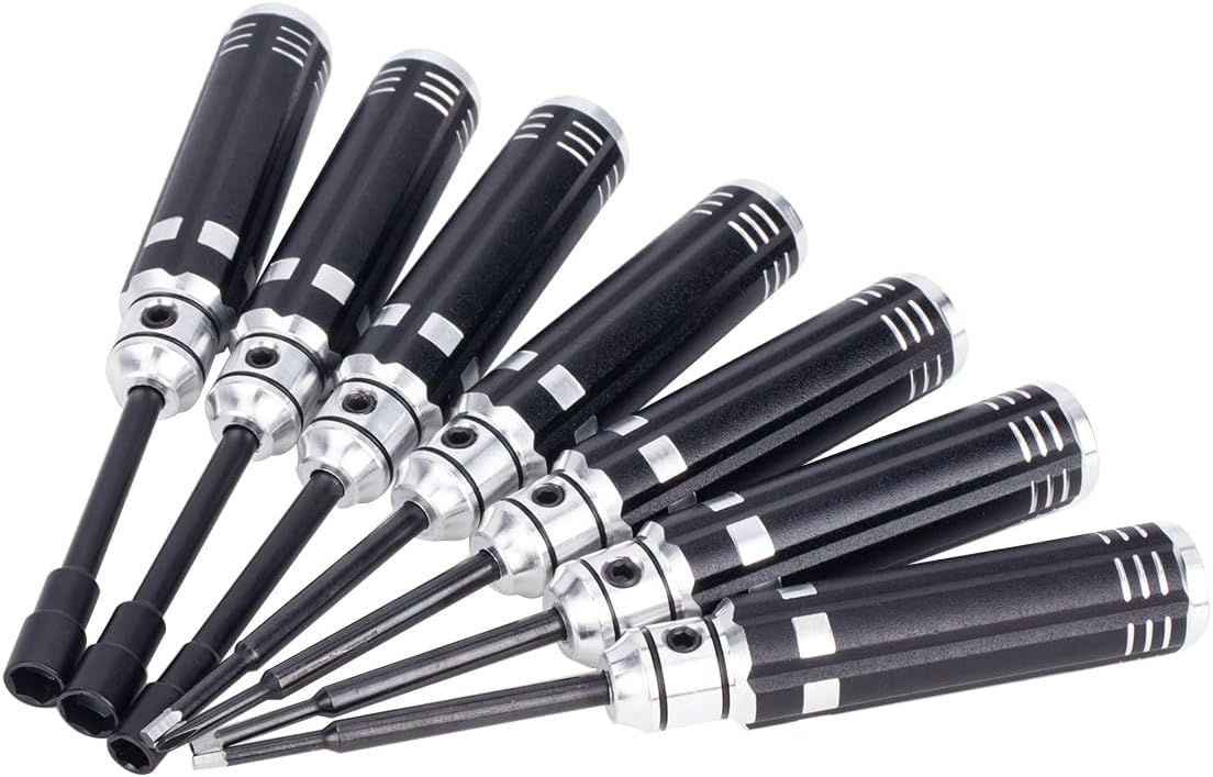 7PCS Hex Screwdriver Nut Driver Tool Kit for 1/18 1/24 RC Mini Crawler Car TRX4M SCX24 FCX24 Repair Tools