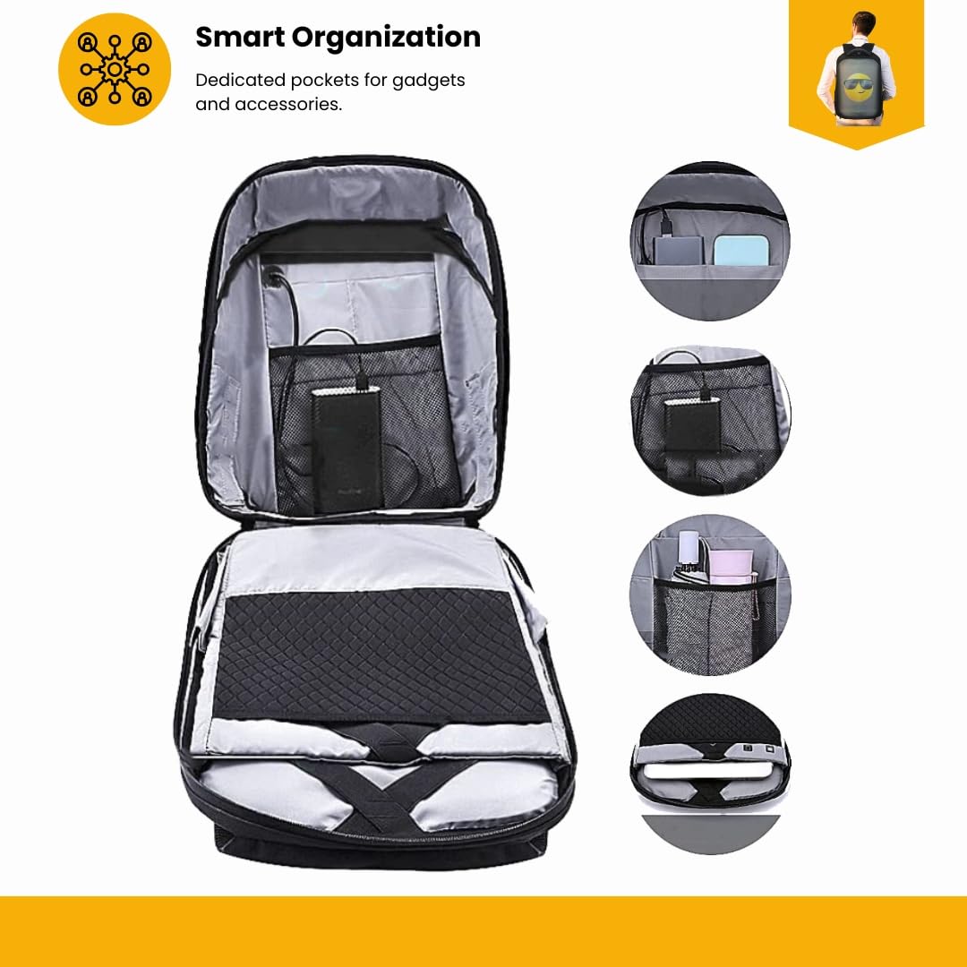 Zaino LED Zaino Porta PC - Laptop. Ideale per: Moto, Scuola, Viaggi e Tempo Libero - Impermeabile
