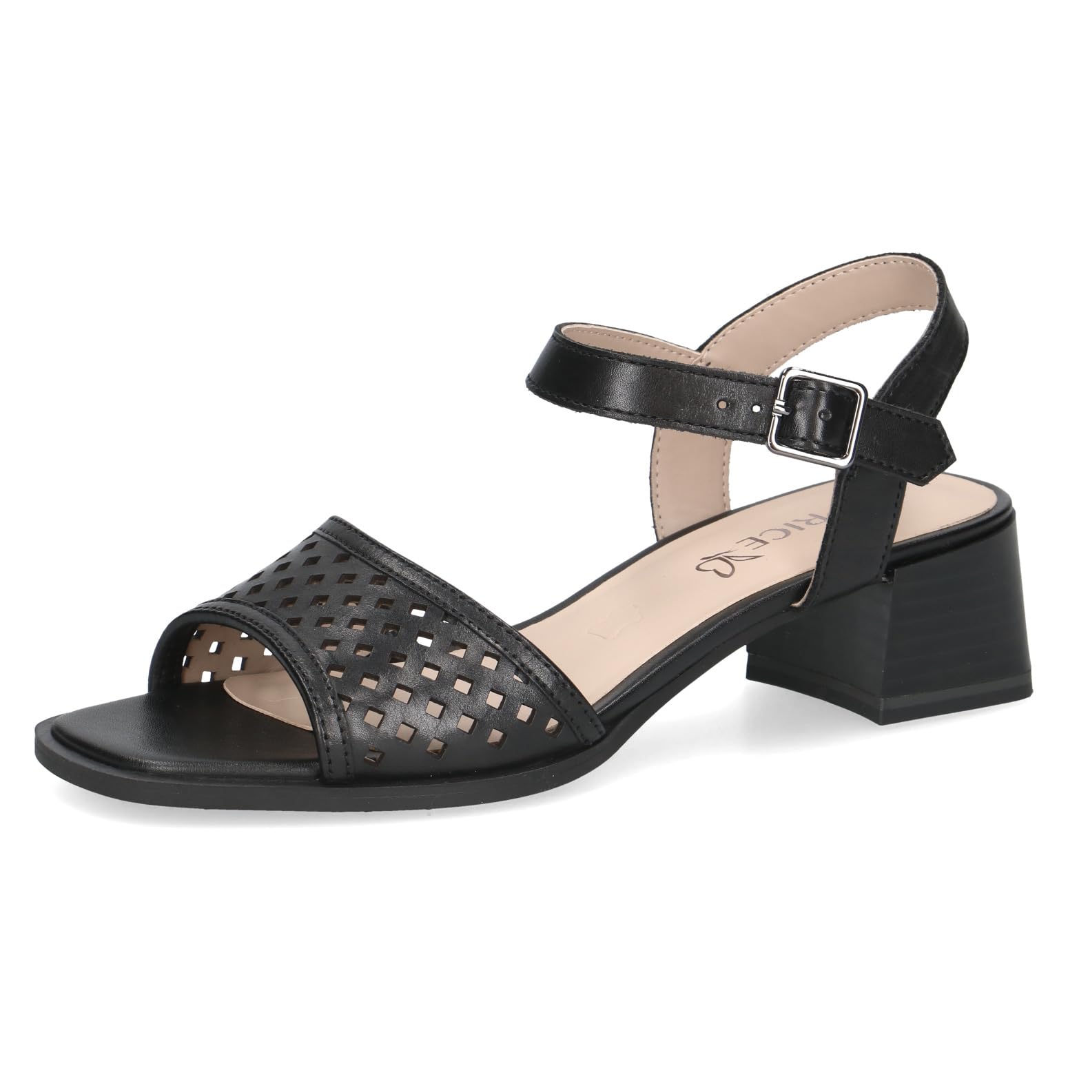 Caprice women's heeled sandal in leather, Black (BLACK NAPPA), 7.5 UK