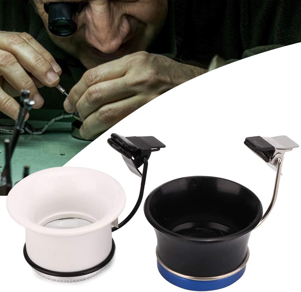 2pcs 5X 10X Watch Loupe Jewelry Loupe Magnifier, Lightweight Watch Repair Magnifying Tool, Easy to on Eyeglasses, Made of Quality Plastic and Metal