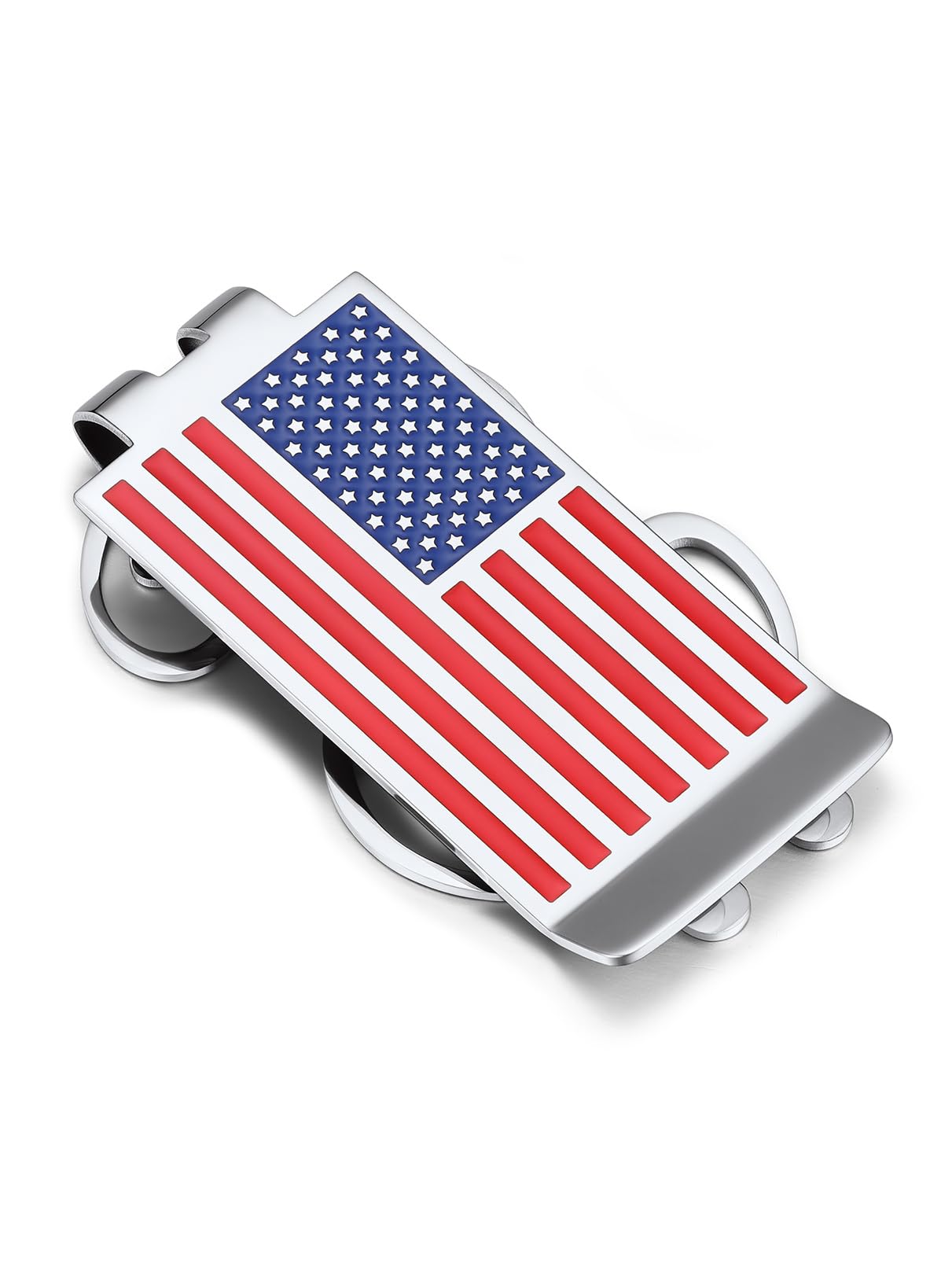 Bandmax American Flag Cash Clip Stainless Steel Dollar Cash Clip for Men Minimalist Slim Wallet Gift for Father Husband Son Patriotic Accessories